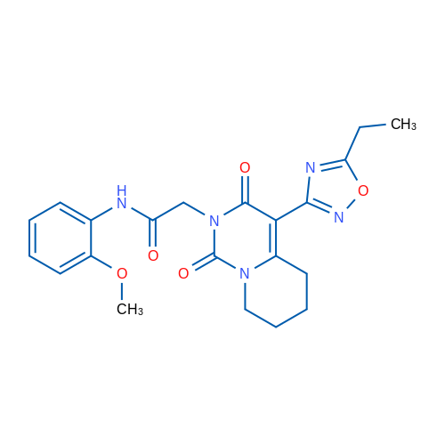 2-[4-(5-Ethyl-1,2,4-oxadiazol-3-yl)-1,3-dioxo-1H,2H,3H,5H,6H,7H,8H-pyrido[1,2-c]pyrimidin-2-yl]-N-(2-methoxyphenyl)acetamide 1g
