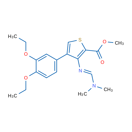 Methyl 4-(3,4-diethoxyphenyl)-3-[(E)-[(dimethylamino)methylidene]amino]thiophene-2-carboxylate 1g