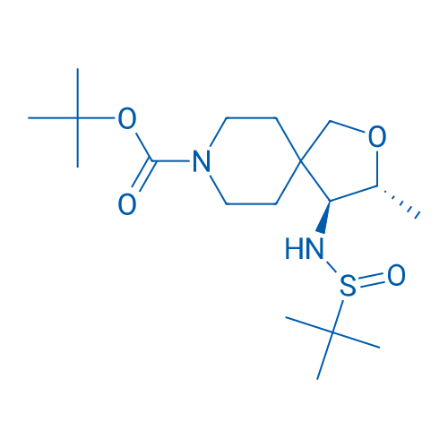 tert-Butyl (3S,4S)-4-(((R)-tert-butylsulfinyl)amino)-3-methyl-2-oxa-8-azaspiro[4.5]decane-8-carboxylate 1g