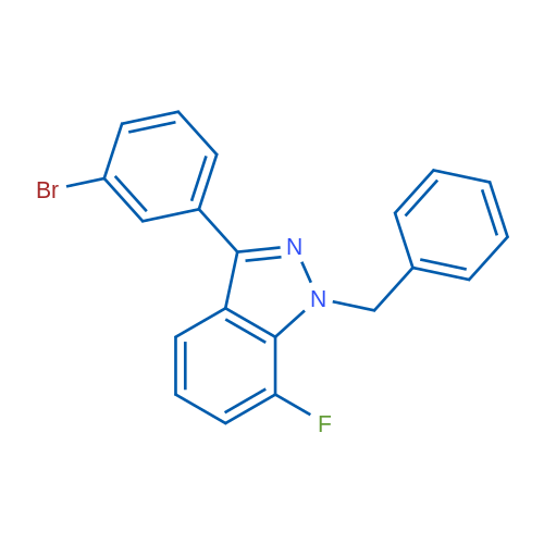 1-Benzyl-7-fluoro-3-(3-bromophenyl)-1H-indazole 10g