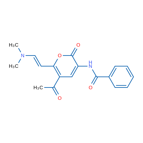 N-{5-acetyl-6-[(E)-2-(dimethylamino)ethenyl]-2-oxo-2H-pyran-3-yl}benzamide 1g