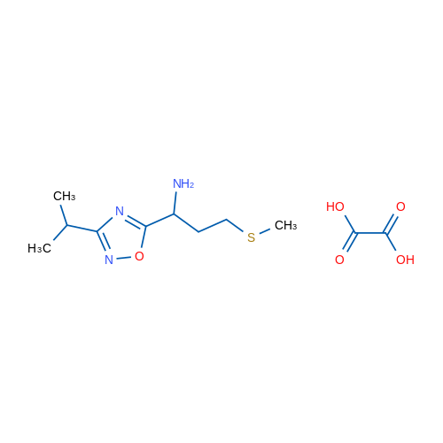 1-(3-isopropyl-1,2,4-oxadiazol-5-yl)-3-(methylthio)propan-1-amine oxalate 10g