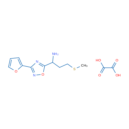 1-(3-(furan-2-yl)-1,2,4-oxadiazol-5-yl)-3-(methylthio)propan-1-amine oxalate 10g
