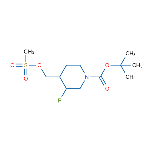 tert-Butyl 3-fluoro-4-((methylsulfonyloxy)methyl)piperidine-1-carboxylate 1g