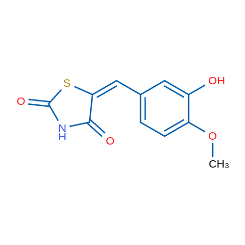 (5E)-5-[(3-Hydroxy-4-methoxyphenyl)methylidene]-1,3-thiazolidine-2,4-dione 1g