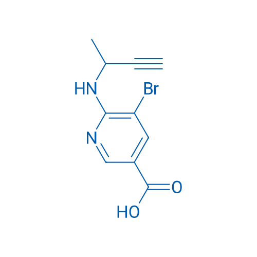 5-Bromo-6-[(but-3-yn-2-yl)amino]pyridine-3-carboxylic acid 1g