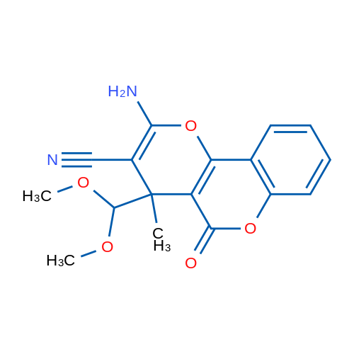 2-Amino-4-(dimethoxymethyl)-4-methyl-5-oxo-4H,5H-pyrano[3,2-c]chromene-3-carbonitrile 1g