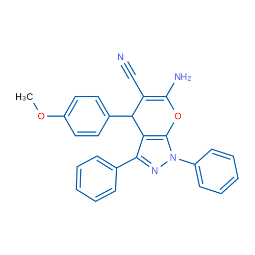 6-Amino-4-(4-methoxyphenyl)-1,3-diphenyl-1H,4H-pyrano[2,3-c]pyrazole-5-carbonitrile 1g