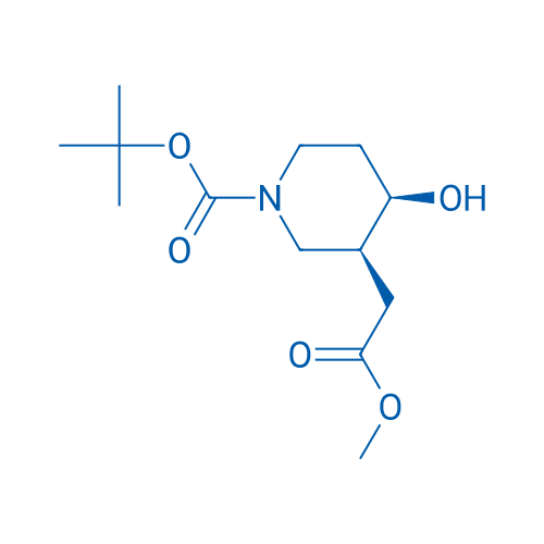 Rel-tert-butyl (3S,4R)-4-hydroxy-3-(2-methoxy-2-oxoethyl)piperidine-1-carboxylate 100mg