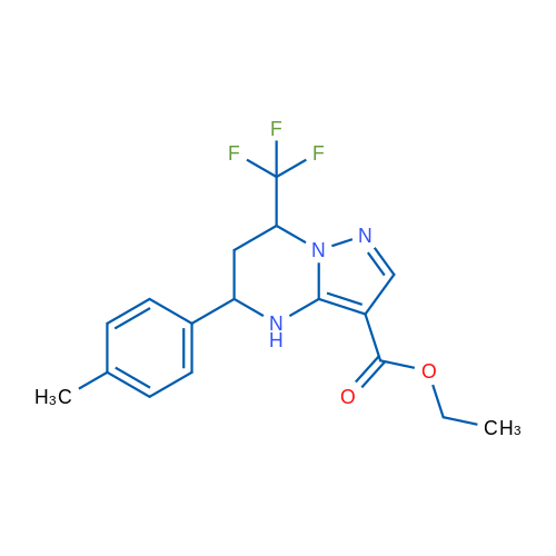 Ethyl 5-(p-tolyl)-7-(trifluoromethyl)-4,5,6,7-tetrahydropyrazolo[1,5-a]pyrimidine-3-carboxylate 1g