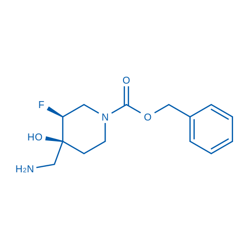 trans-benzyl 4-(aminomethyl)-3-fluoro-4-hydroxypiperidine-1-carboxylate 100mg