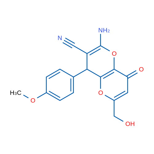 2-Amino-6-(hydroxymethyl)-4-(4-methoxyphenyl)-8-oxo-4H,8H-pyrano[3,2-b]pyran-3-carbonitrile 1g