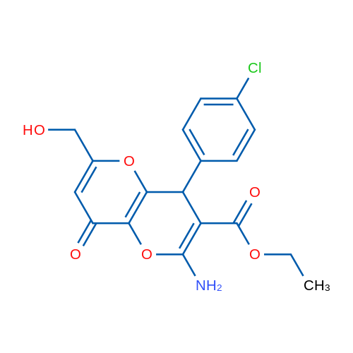 Ethyl 2-amino-4-(4-chlorophenyl)-6-(hydroxymethyl)-8-oxo-4H,8H-pyrano[3,2-b]pyran-3-carboxylate 1g