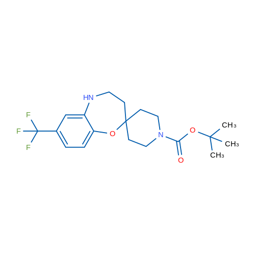 tert-Butyl 7-(trifluoromethyl)-4,5-dihydro-3H-spiro[benzo[b][1,4]oxazepine-2,4'-piperidine]-1'-carboxylate 1g