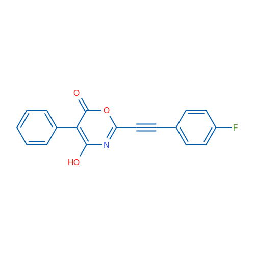 2-((4-Fluorophenyl)ethynyl)-4-hydroxy-5-phenyl-6H-1,3-oxazin-6-one 1g