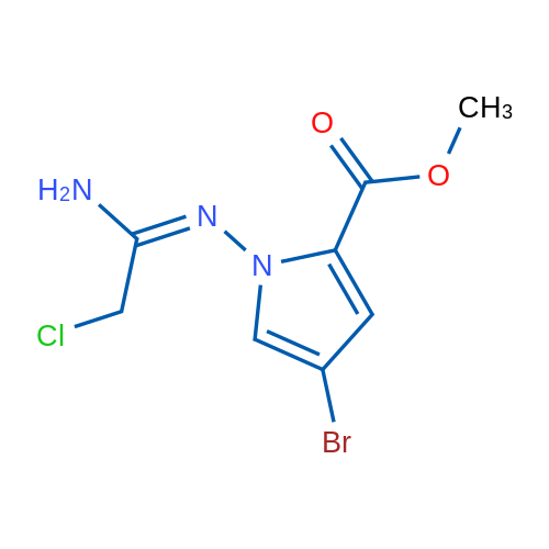 (E)-Methyl 1-((1-amino-2-chloroethylidene)amino)-4-bromo-1H-pyrrole-2-carboxylate 250mg