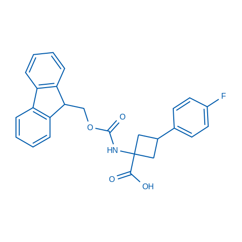1-((((9H-Fluoren-9-yl)methoxy)carbonyl)amino)-3-(4-fluorophenyl)cyclobutane-1-carboxylic acid 100mg
