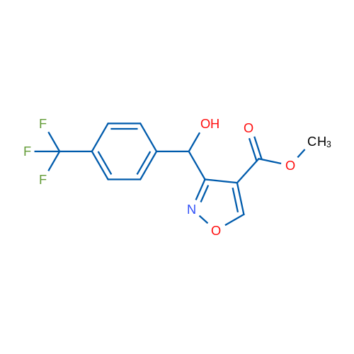 Methyl 3-(hydroxy(4-(trifluoromethyl)phenyl)methyl)isoxazole-4-carboxylate 250mg