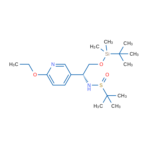 N-((R)-2-((tert-Butyldimethylsilyl)oxy)-1-(6-ethoxypyridin-3-yl)ethyl)-2-methylpropane-2-sulfinamide 250mg
