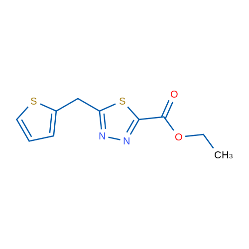Ethyl 5-[(thiophen-2-yl)methyl]-1,3,4-thiadiazole-2-carboxylate 1g
