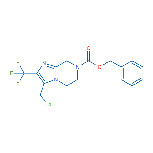 Benzyl 3-(chloromethyl)-2-(trifluoromethyl)-5H,6H,7H,8H-imidazo[1,2-a]pyrazine-7-carboxylate 1g