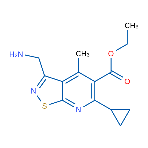 Ethyl 3-(aminomethyl)-6-cyclopropyl-4-methyl-[1,2]thiazolo[5,4-b]pyridine-5-carboxylate 1g