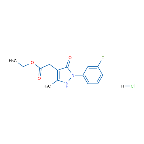 Ethyl 2-[2-(3-fluorophenyl)-5-methyl-3-oxo-2,3-dihydro-1H-pyrazol-4-yl]acetate hydrochloride 1g