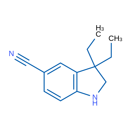 3,3-Diethyl-2,3-dihydro-1H-indole-5-carbonitrile 1g