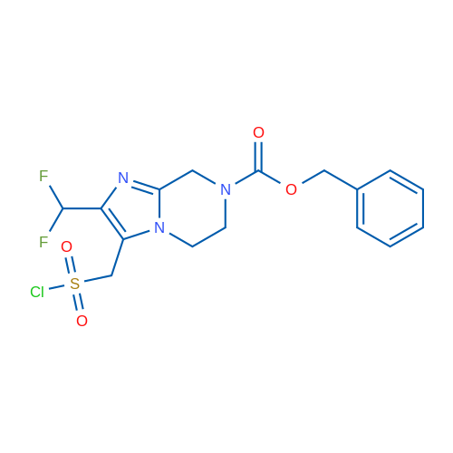 Benzyl 3-[(chlorosulfonyl)methyl]-2-(difluoromethyl)-5H,6H,7H,8H-imidazo[1,2-a]pyrazine-7-carboxylate 1g