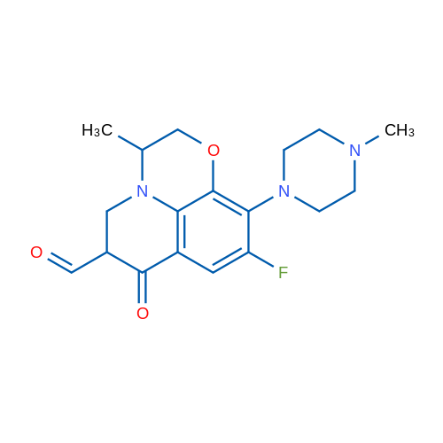 9-Fluoro-3-methyl-10-(4-methylpiperazin-1-yl)-7-oxo-3,5,6,7-tetrahydro-2H-[1,4]oxazino[2,3,4-ij]quinoline-6-carbaldehyde 25mg