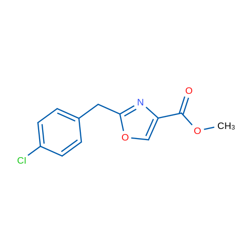 Methyl 2-(4-chlorobenzyl)oxazole-4-carboxylate 250mg