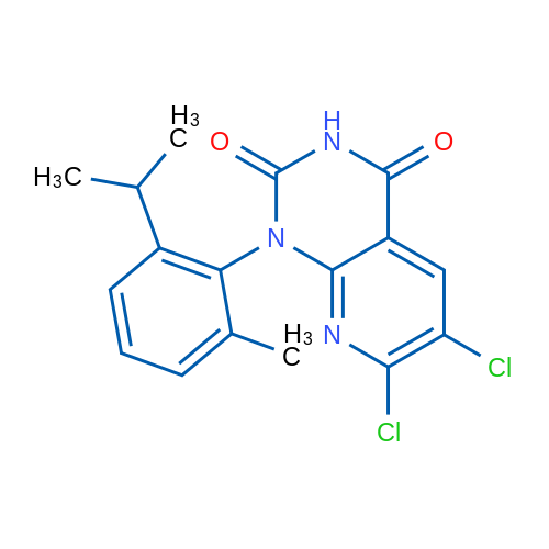6,7-Dichloro-1-(2-isopropyl-6-methylphenyl)pyrido[2,3-d]pyrimidine-2,4(1H,3H)-dione 250mg