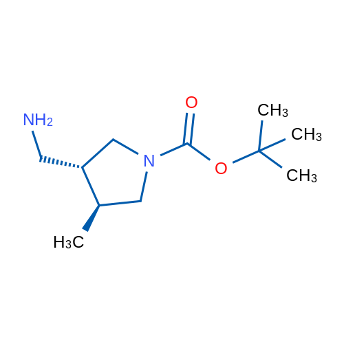 tert-Butyl (3R,4S)-3-(aminomethyl)-4-methylpyrrolidine-1-carboxylate 250mg