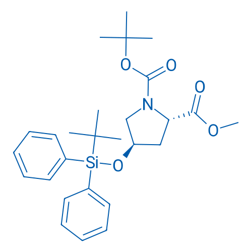 1-(tert-Butyl) 2-methyl (2S,4R)-4-((tert-butyldiphenylsilyl)oxy)pyrrolidine-1,2-dicarboxylate 250mg