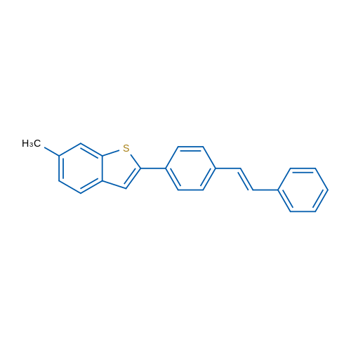 (E)-6-methyl-2-(4-styrylphenyl)benzo[b]thiophene 1g