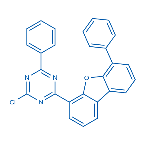 2-Chloro-4-phenyl-6-(6-phenyldibenzo[b,d]furan-4-yl)-1,3,5-triazine 250mg