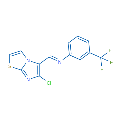 (1E)-1-{6-chloroimidazo[2,1-b][1,3]thiazol-5-yl}-N-[3-(trifluoromethyl)phenyl]methanimine 1g