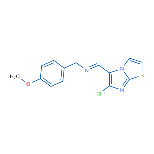 (E)-({6-chloroimidazo[2,1-b][1,3]thiazol-5-yl}methylidene)[(4-methoxyphenyl)methyl]amine 1g