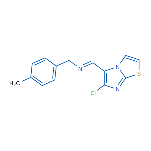 (E)-({6-chloroimidazo[2,1-b][1,3]thiazol-5-yl}methylidene)[(4-methylphenyl)methyl]amine 1g