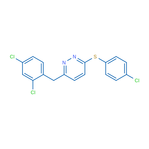 3-[(4-Chlorophenyl)sulfanyl]-6-[(2,4-dichlorophenyl)methyl]pyridazine 1g