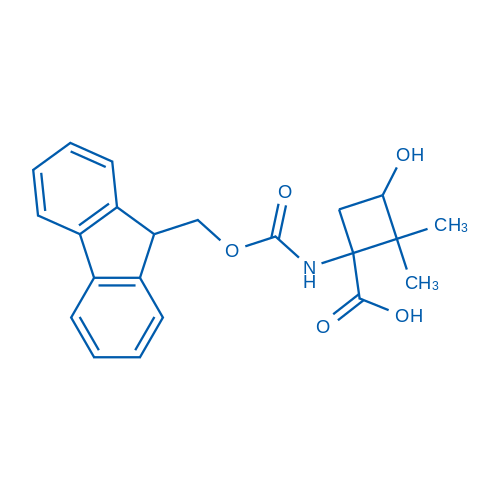 1-((((9H-Fluoren-9-yl)methoxy)carbonyl)amino)-3-hydroxy-2,2-dimethylcyclobutane-1-carboxylic acid 50mg