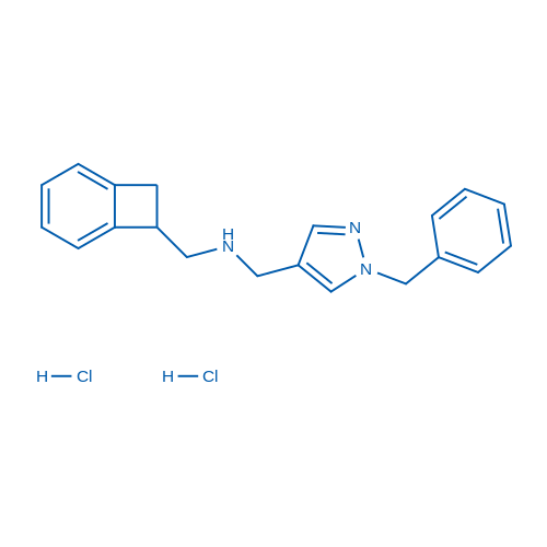 1-(1-Benzyl-1H-pyrazol-4-yl)-N-(bicyclo[4.2.0]octa-1,3,5-trien-7-ylmethyl)methanamine dihydrochloride 50mg