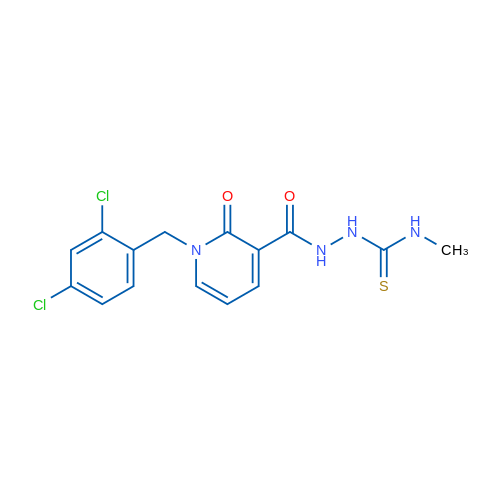 1-[(2,4-Dichlorophenyl)methyl]-N-[(methylcarbamothioyl)amino]-2-oxo-1,2-dihydropyridine-3-carboxamide 1g