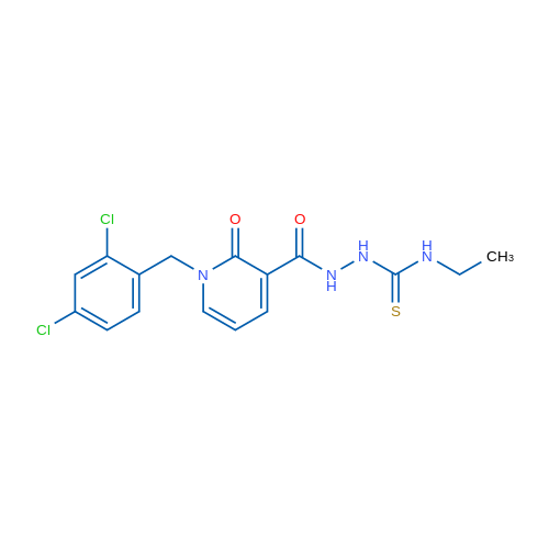 1-[(2,4-Dichlorophenyl)methyl]-N-[(ethylcarbamothioyl)amino]-2-oxo-1,2-dihydropyridine-3-carboxamide 1g