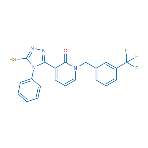3-(4-Phenyl-5-sulfanyl-4H-1,2,4-triazol-3-yl)-1-{[3-(trifluoromethyl)phenyl]methyl}-1,2-dihydropyridin-2-one 1g