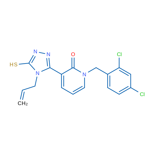 1-[(2,4-Dichlorophenyl)methyl]-3-[4-(prop-2-en-1-yl)-5-sulfanyl-4H-1,2,4-triazol-3-yl]-1,2-dihydropyridin-2-one 1g