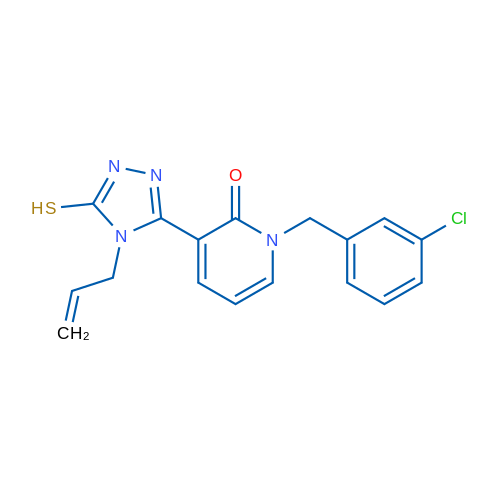 1-[(3-Chlorophenyl)methyl]-3-[4-(prop-2-en-1-yl)-5-sulfanyl-4H-1,2,4-triazol-3-yl]-1,2-dihydropyridin-2-one 1g