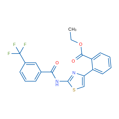 Ethyl 2-{2-[3-(trifluoromethyl)benzamido]-1,3-thiazol-4-yl}benzoate 10mg