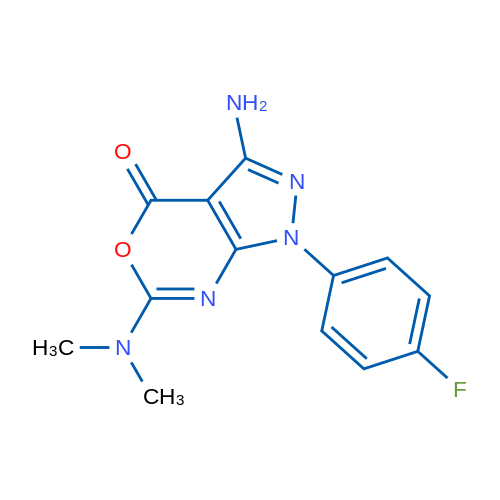 3-Amino-6-(dimethylamino)-1-(4-fluorophenyl)-1H,4H-pyrazolo[3,4-d][1,3]oxazin-4-one 5mg
