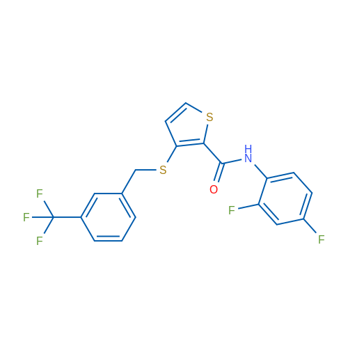 N-(2,4-Difluorophenyl)-3-({[3-(trifluoromethyl)phenyl]methyl}sulfanyl)thiophene-2-carboxamide 1g